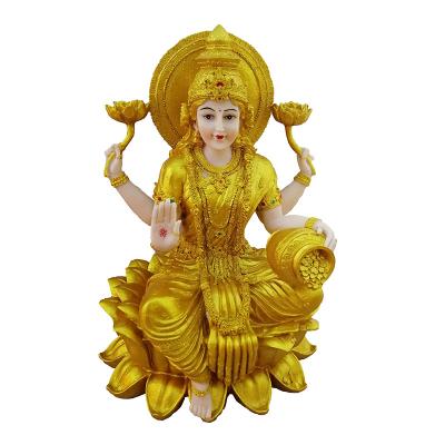 China Gold Figures Laxmi Lakshimi Home Decoration Indian Hindu Gods Indian Goddess Religious Statue of India for sale