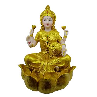 China Gold Figures Laxmi Lakshimi Home Decoration Hindu Indian Gods Goddess India Religious Statue for sale