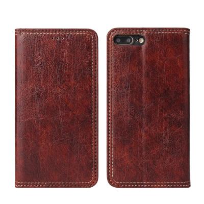 China New Style Book Wallet Cell Phone Leather Case PU Wood Pattern Protector Cover For iPhone 7 Flip Case for sale