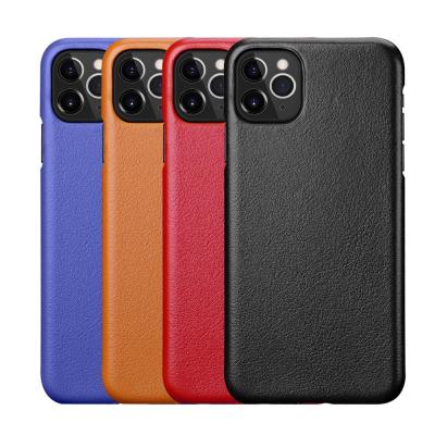 China Back Cover Case Support Slim Base Genuine Leather Slim Hard Radio Charging iPhone Back Cover 11 Pro Max for sale