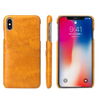 China Classic Slim Back Cover Card Holder Shockproof Back Cover For iPhone XS Max Case Leather for sale