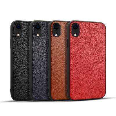 China Wholesale Slim Anti Drop Real Leather Case Back Case For iPhone XR for sale