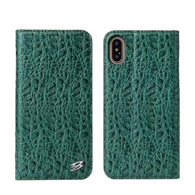 China Eco - Friendly Cell Phone Case For iPhone X , Crocodile Leather Phone Case For iPhone X Case for sale