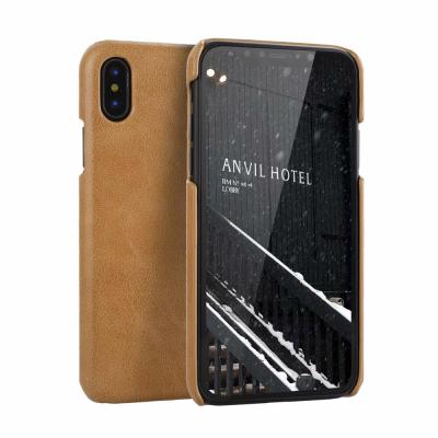 China New Release Back Cover Slim Genuine Leather Back Cover Phone Case For iPhone X XS for sale