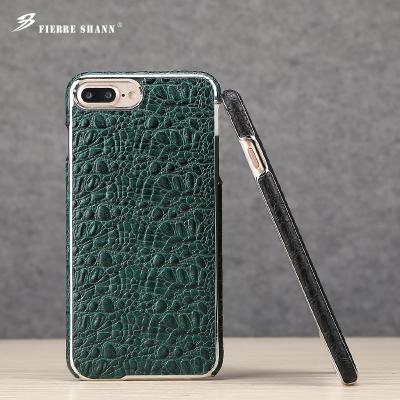 China Crocodile Leather Skin Case Leather Case Electroplating Back Cover For iPhone 7 Plus for sale