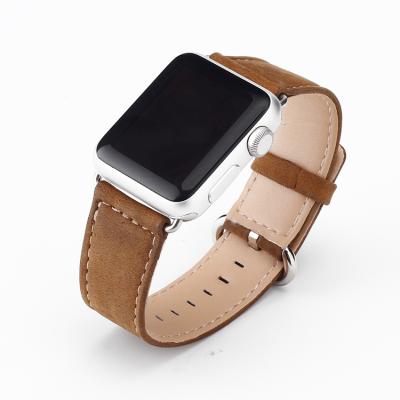 China 42mm Lightweight Durable Premium 38mm Genuine Leather Watch Band For Apple Watch Strap Band for sale