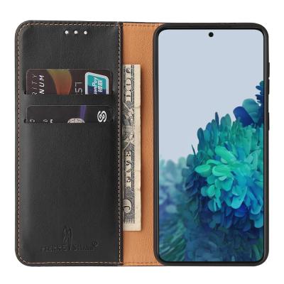 China Custom Business Style Fashion Magnetic Card Flip Wallet Leather Cell Phone Case For Samsung s21 plus case leather for sale