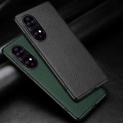 China Wholesale custom luxury high quality shockproof real protective leather case for huawei p50 pro phone case for sale