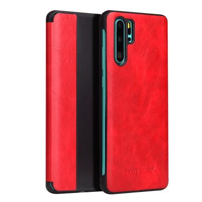 China Wallet Case Auto-sleep Window Flip Case Leather Cover For Huawei P30 Pro Magnetic Case for sale