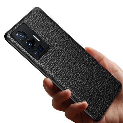 China Genuine Leather Anti-fall Phone Case Business Back Cover Mobile Phone Case For VIVO X70 pro plus case for sale