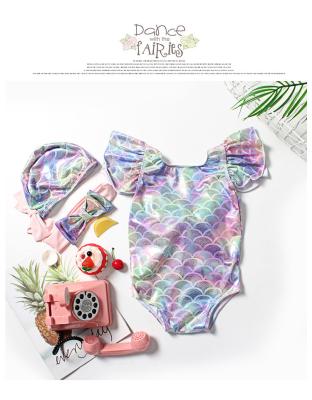 China Cute Breathable Hot Stamping One-Piece Princess Mermaid Swimsuit Baby Girls Swimwear Children Swimwear Cute Female Bikini Spa for sale