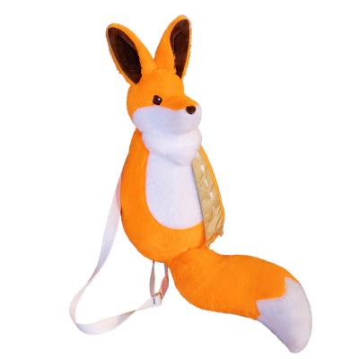 China Soft Cute Animal Plush Fox Backpack Toys Stuffed Plush Tricky Bag Oen&odm Long Tail Toys Wholesale Products for sale