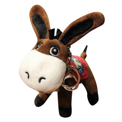 China 2022 Wholesale Cheap Plush Dangling Lovely Gift Factory Direct Custom Red Donkey Plush Toy Mini Toy Plush Donkey Keychain soft for sale