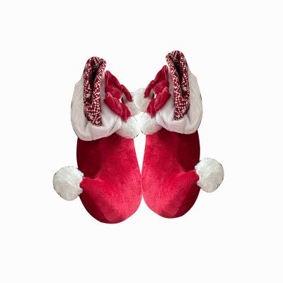 China Christmas Fuzzy Multicolor Fluffy Home Slippers Cartoon Winter Slippers Xmas Tree Slippers Cute Warm Women Indoor Slippers for sale