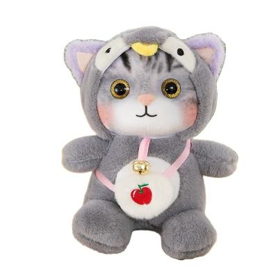 China Pretty Gift Small Cute Soft Plush Cat Stuffed Changeable Cloth Cat Doll To Girl Plush Wholesale Custom Cat for sale