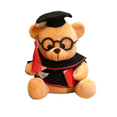 China 22cm Customized Wholesale Animal Graduation Teddy Bear College Animals Doctoral Toy Shirt Bear Logo Gift Small for sale