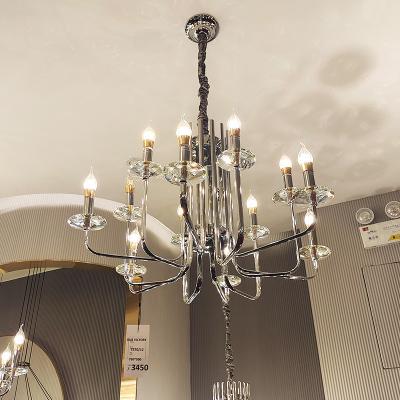 China Modern Cheap Led Hanging Lamp Hotel Living Room Steel Modern Chandelier Pendant Lights for sale