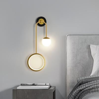 China Modern Nordic Dimmable Wall Light LED Stripes Decorative Lamp Glass Wall Lamp With Mirror for sale