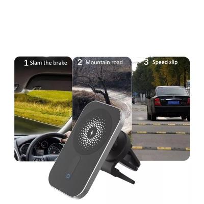 China Mobile Phone/Tablets/Power Bank/MP3/MP4 Charging 2022 New Products New Arrivals Fast Car Air Vent Mount Magnetic Car 15w Wireless Charger For iphone 13 for sale