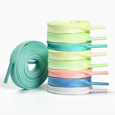 China 8mm Flat Factory Manufacture Various High Quality Sneaker Lace Manufacturer Glow In Dark Flat Laces for sale