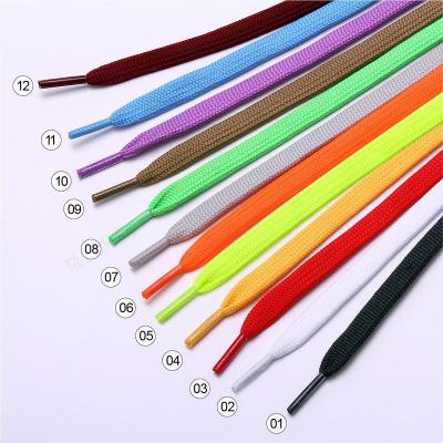 China ABXD 29 Flat Colors Fashion Shoe Laces 8 Mm Wide Polyester Flat Laces for sale