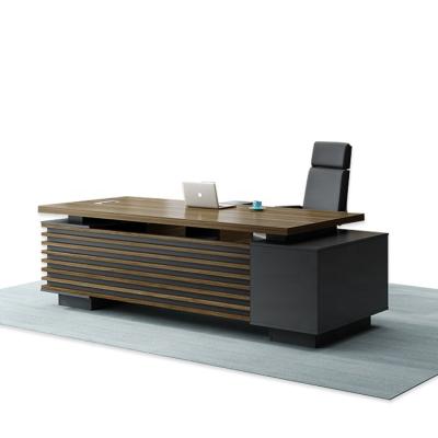 China Convertible L Shape Design Office Manager Wooden Desk Furniture President Desk Black Computer Table Desks for sale