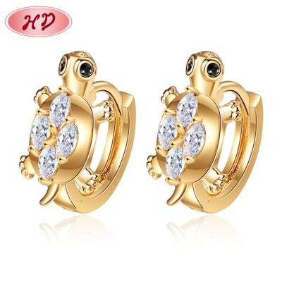 China Joyeria Tortoise Animal Mini Huggies Gold Huggie Earrings 18k Zircon Design Earring FASHIONABLE New Lovely Tops Collection for sale