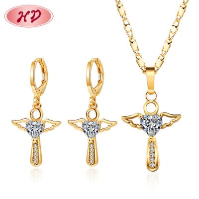 China Amazon FASHION Jewelry 2022 Hot Selling Magic Wand Wings Fairy Stick Cute 18k Gold Jewelry Sets For Girl Women Gift for sale