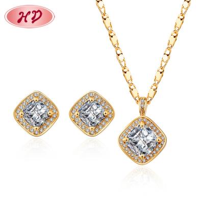 China TRENDY Quick Sale Jewelry Square CZ Women Classic Fashion Jewelry Set 18k AAA Cubic Zirconia Stud Earrings Set For Wedding Party for sale