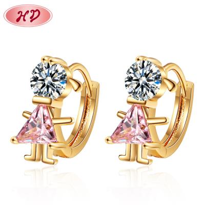 China Fashionable Bulk Custom Jewelry Little Girl Shape 8mm Unique Human Huggie Huggie Earrings For Girls Women Kids for sale