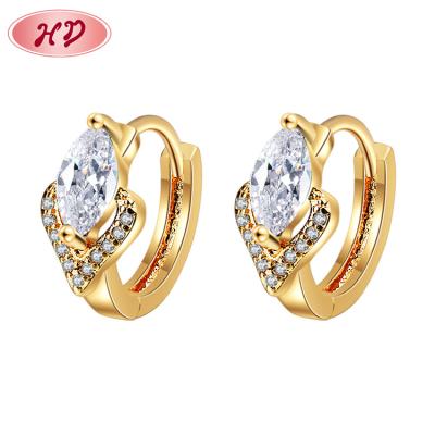 China 2022 Special FASHIONABLE stylish classy design 18k gold plated high quality glitter CZ huggie earrings for party women girls for sale