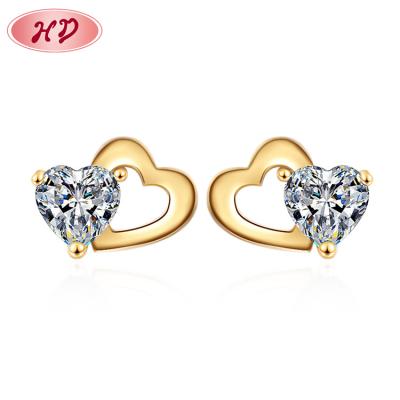 China Fashionable Hot Selling Huggie Earrings Beautiful Elegant Iced Out Circles Out Of Heart Shape 18k Gold Earring For Women Mothers Day Gift for sale