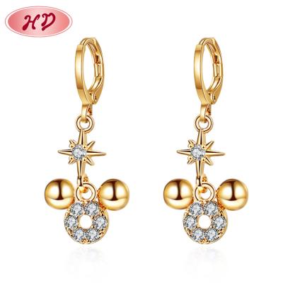 China TRENDY Most Popular Jewelry On Amazon Mk Cute Mouse Huggie Drop Earrings High Polished Dangle Earrings 18ct Gold Earring For Kids for sale