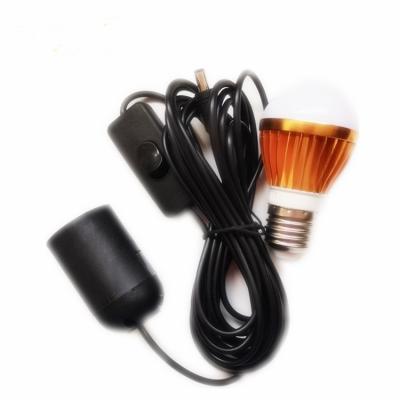 China Warehouse low voltage 12v led lamp light 5m wire dc jack dc12v 3w 5w 7w led bulb holder wire e27 for sale