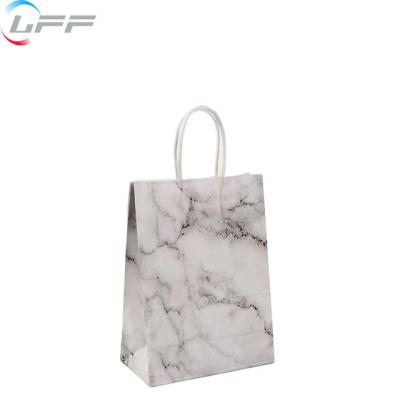 China Recyclable High Quality Luxury Marble Paper Bag For Birthday Gift With Handle for sale