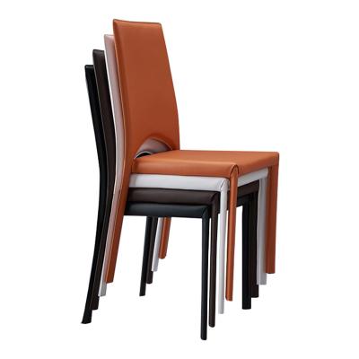 China Simple Style Free Sample Colored Design Modern Leather Dining Chair Luxury Restaurant Chairs for sale