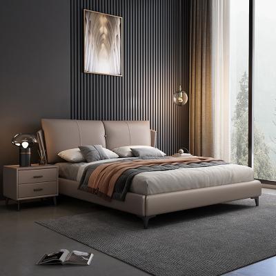 China American Hot Selling Extendable Bedroom Metal Frame King Leather Bed for sale