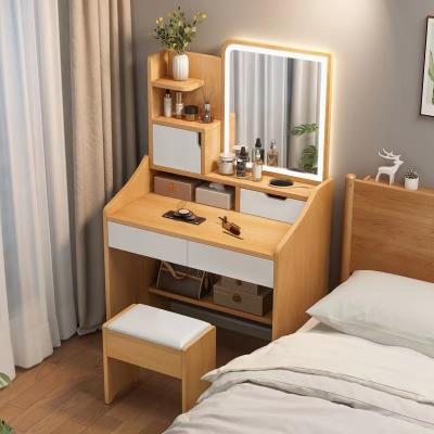 China Modern Storage Dropshiping Furniture Makeup Vanity Table Set with Dressing Table and Mirror Stools for Bedroom for sale