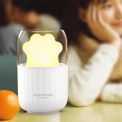 China Manufacturer Fogger Portable Mini Air Humidifier Cat Paw Night Light Humidifier Mist Hotel Factory Wholesale for sale