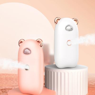 China Cute Portable Black Beauty Portable Cold Facial Steamer Beauty Moisturizer Nebulizer Nebulizer Bear Facial Steamer for sale