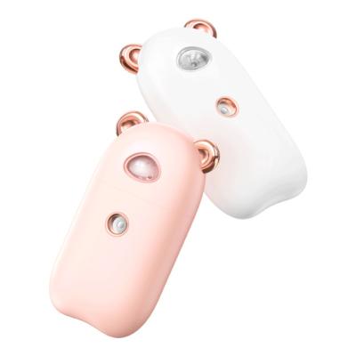 China Moisturizer Skin Care Peel Mouisture Nano Mist For Women Mini Handheld Cute Bear Portable Facial Steamer Sprayer for sale