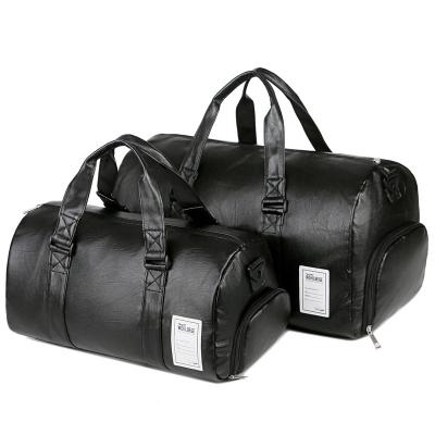 China Durable Cubes Multi-Functional Woven Leather Travel Duffle PU Vegan Weekender Waterproof Bag in Large Packing for sale