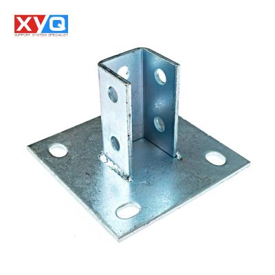 China Support Fixed unistrut fittings strut accessory 4 holes strut post base for support channel Base del poste del puntal for sale