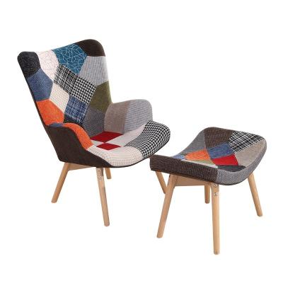 China Cheap Cozy Comfortable Patchwork Cover Modern Leisure Style Lounge Chair for sale