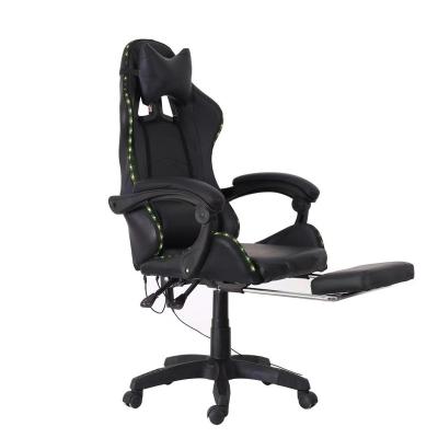 China Wholesale High Quality Custom Black Leather Computer Desk OEM Logo Heavy Duty Adjustable PC LED Light(size) Gaming Racing Chair Gamer for sale