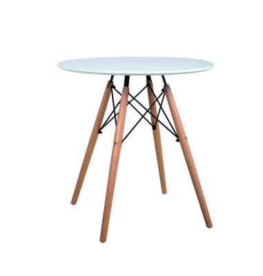 China Fancy Contemporary Used MDF White Wood Modern Cheap White Wood Banquet Dinner Round Dining Table for sale