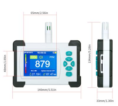 China Factory CO2 Meter CO2 Detector Air Quality Detector/High Quality Carbon Dioxide Monitor 140*134*33mm for sale