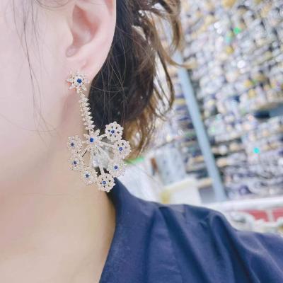 China Trendy Stainless Steel Long Tassel Earrings Stud Earring Voluminous Hoop Circle for sale