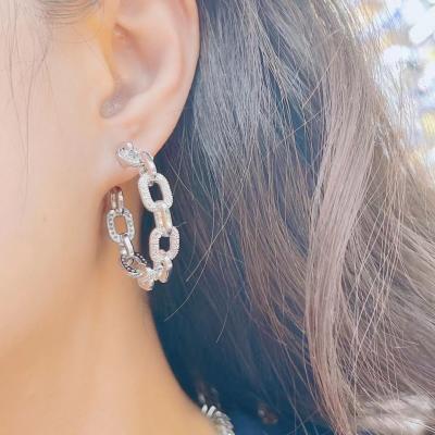 China 2021 New Trendy Personality Twisted Circle Earring Chain Earring Rope Chain Hoop Earrings for sale