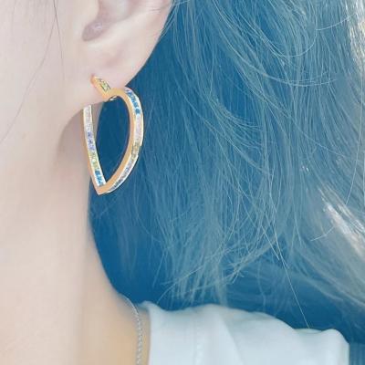 China 2021 TRENDY love shape circle high-end earrings new summer earrings gilded love earrings women for sale